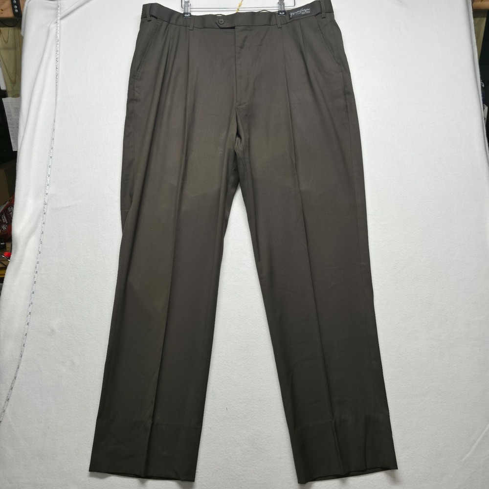 Zegnorelli Collezione Men's Brown Pleated Dress Slacks Size 42X35